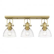  3118-3SF BCB-SD - Hines 3-Light Semi-Flush in Brushed Champagne Bronze with Seeded Glass